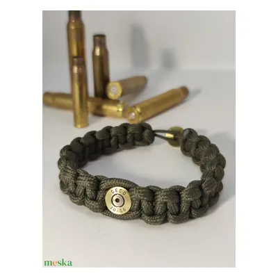 .30-06 Sprg 2-Lövetű Töltény paracord karkötő , Vadász ékszer