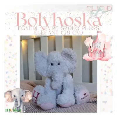 Bolyhoska - Emlékőr plüss elefánt (28 cm)