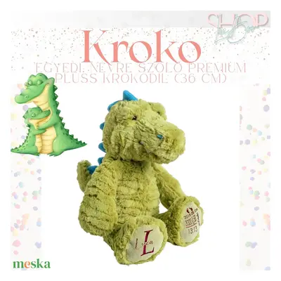 Kroko - Prémium emlékőr plüss krokodil (36 cm)