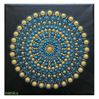 Kék-arany pontozott mandala