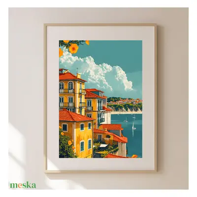 Lisszabon Varázsa Otthon: Egyedi "Travel Poster" falikép