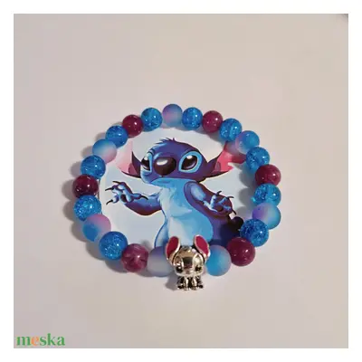 Stitch foszforeszkáló gyöngyös karkötő