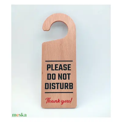 Ajtókilincs tábla "Please Do Not Disturb - Thank You!" felirattal