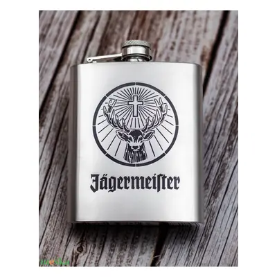 Gravírozott fém flaska - Jagermeister