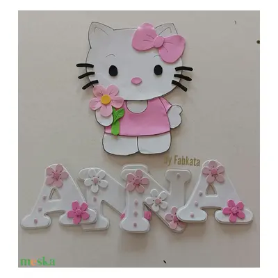 Hello Kitty dekorgumi falmatrica szett babanév