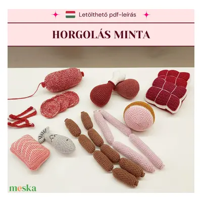 Horgolt hús termékek minta