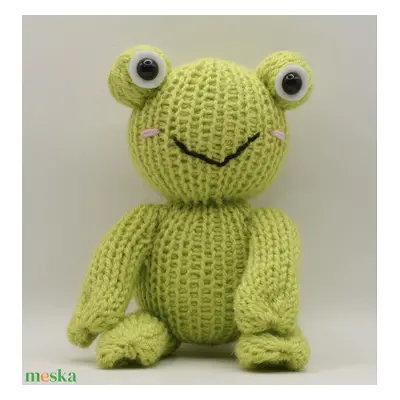 Kézi kötésű (amigurumi) állatfigura - Béka (fiúknak, lányoknak minden alkalomra)