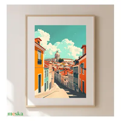 Lisszabon Varázsa Otthon: Egyedi "Travel Poster" falikép