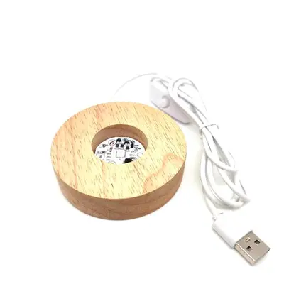 Lámpa fa talpas színváltós USB 10cm