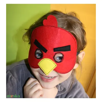 piros angry birds álarc filcből