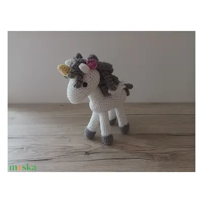 Amigurumi Unikornis Ezüstös