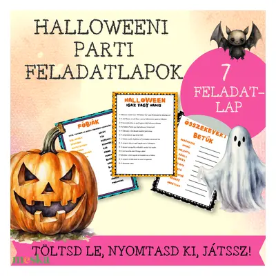 Halloween party feladatlapok