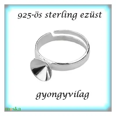 925-ös sterling ezüst gyűrű alap EGY 05-8 állítható méret