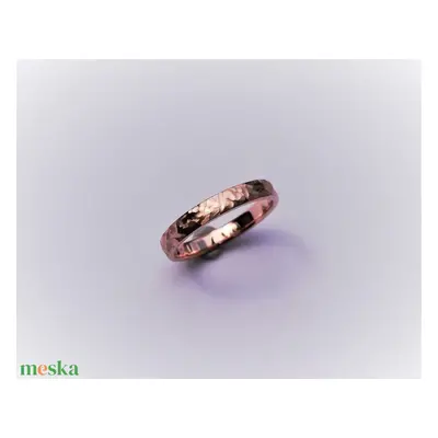 Rosegold, különleges mintájú karikagyűrű (14 K)