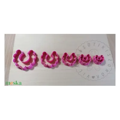 Virág szelet süthető gyurma kiszúrók (5db) - polymerclay, kiszúró, kellék