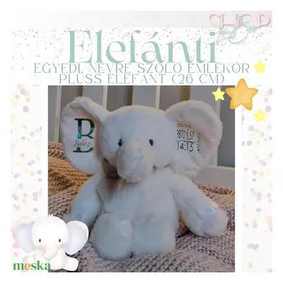 Elefánti - Emlékőr plüss elefánt (26 cm)