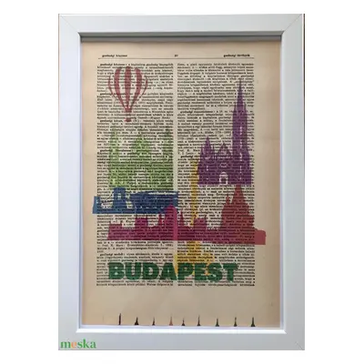 Budapest könyvlapon körvonal színes