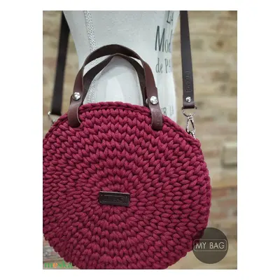 Horgolt női körtáska WINE RED színben - Crossbody