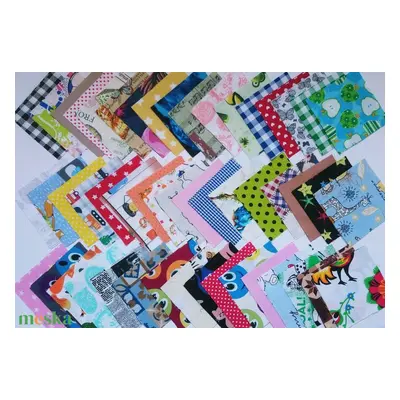 100 db Gyerek mintás patchwork 10x10 cm pamutvászon csomag GYA