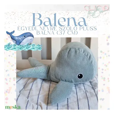 Balena - Plüss névre szóló bálna (37 cm)