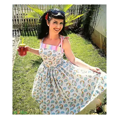 Pinup Rockabilly ruha Unikornis mintás, Egyszarvú, szivárvány