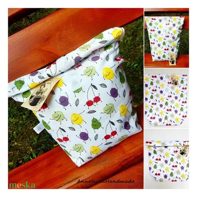 Uzsonnás zsák mosolygós gyümölcsös Roll-up lunch bag