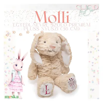 Molli - Prémium emlékőr plüss nyuszi (36 cm)