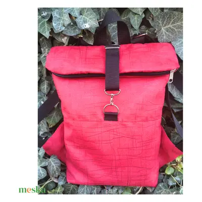 RE'A dizájn Autumn Red rolltop hátizsák – S méret