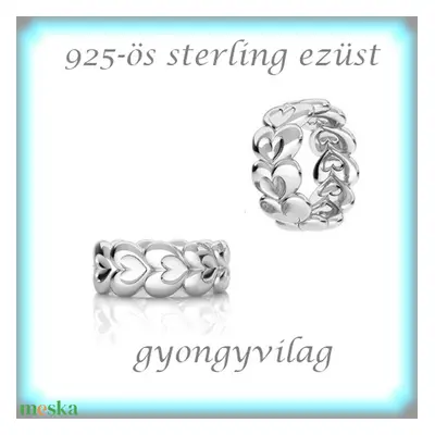 925-ös sterling ezüst ékszerkellék: köztes / gyöngy / dísz EKÖ 78