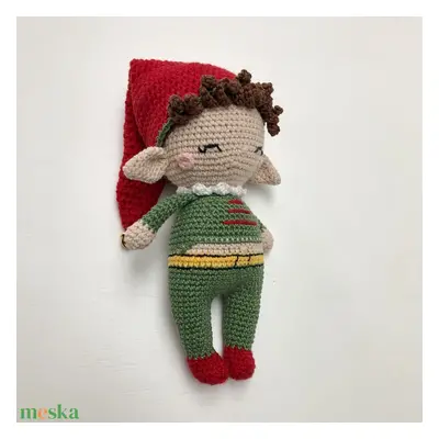 Karácsonyi manó - amigurumi