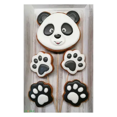 Panda mézeskalács tortadekoráció