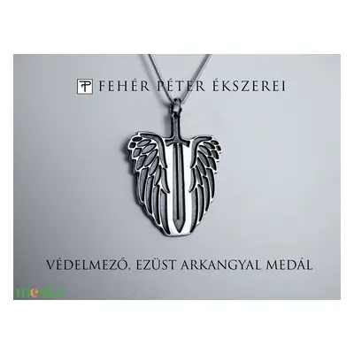 Védelmező, ezüst arkangyal medál