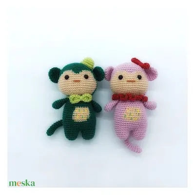 "Kettős játszma" Amigurumi majmocskák (Ikrek horoszkóp figurák)