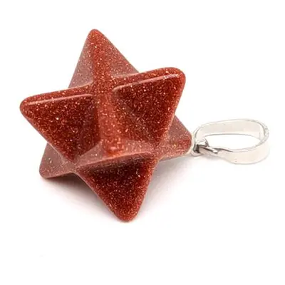 Merkaba medál goldstone vörös 2x2cm