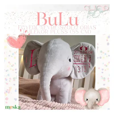 BuLu - Óriás emlékőr plüss elefánt (55 cm)