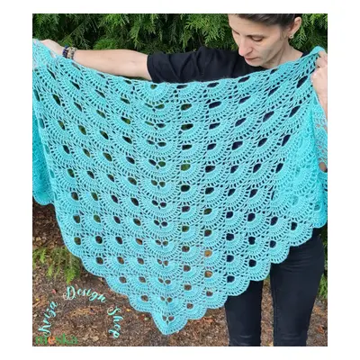 Kézműves horgolt csipke kendő - Aurora Shawl