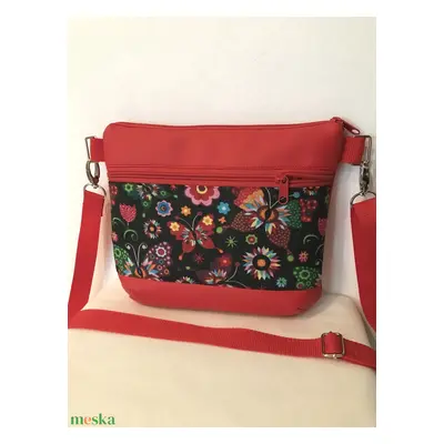 Crossbody vidám lepke-virág mintás