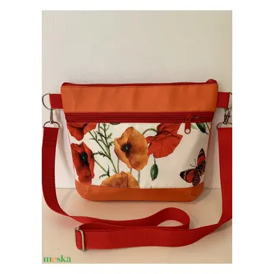 Crossbody pipacs-pillangó mintás