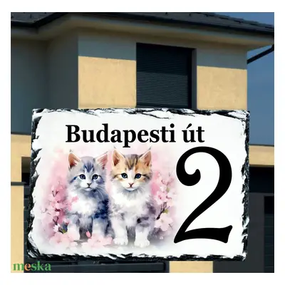 Házszám cicás 2. mintával