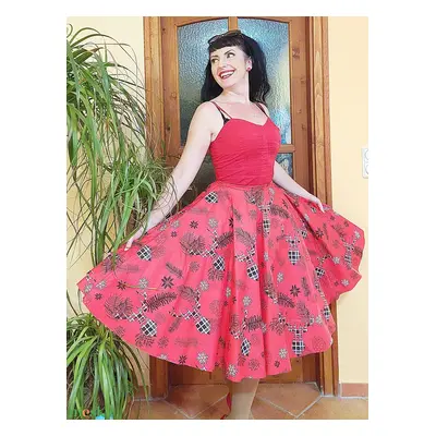 Pinup Rockabilly szoknya karácsonyi mintás