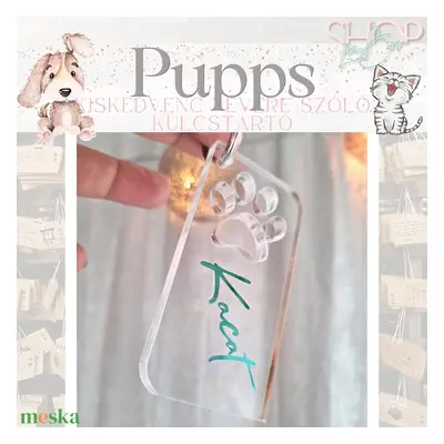 Pupps - Névre szóló kiskedvenc kulcstartó (7 cm)