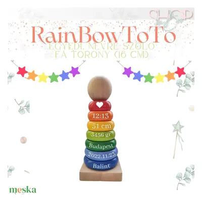 RainBow ToTo - Emlékőr fa torony (16 cm)