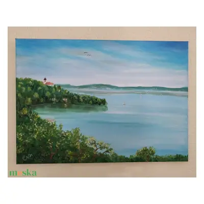 Tihany az apátsággal - 70x50 cm, olaj, vászon