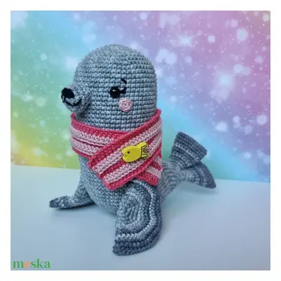 Horgolt fóka amigurumi