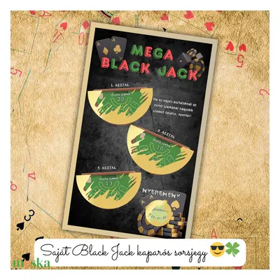 Mega Black Jack kaparós kártya / Ajándék, születésnap, névnap, ünnep, céges, legénybúcsú / Egyed