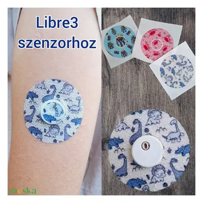 Libre3 vércukormérő szenzorhoz mintás tapasz (szenzortapasz) 5 db/ csomag