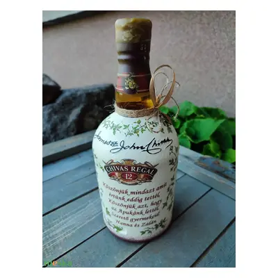 Whisky újragondolva. :-) Esküvőre, házassági évfordulóra, apák napjára, egyedi mintával, felirat