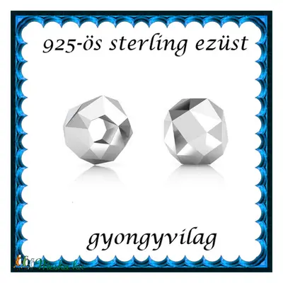 925-ös sterling ezüst ékszerkellék: köztes / gyöngy / dísz EKÖ 95