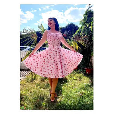 Pinup Rockabilly ruha rózsa mintás