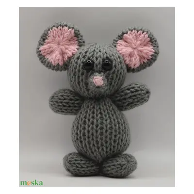 Kézi kötésű (amigurumi) állatfigura - Egér (fiúknak, lányoknak minden alkalomra)